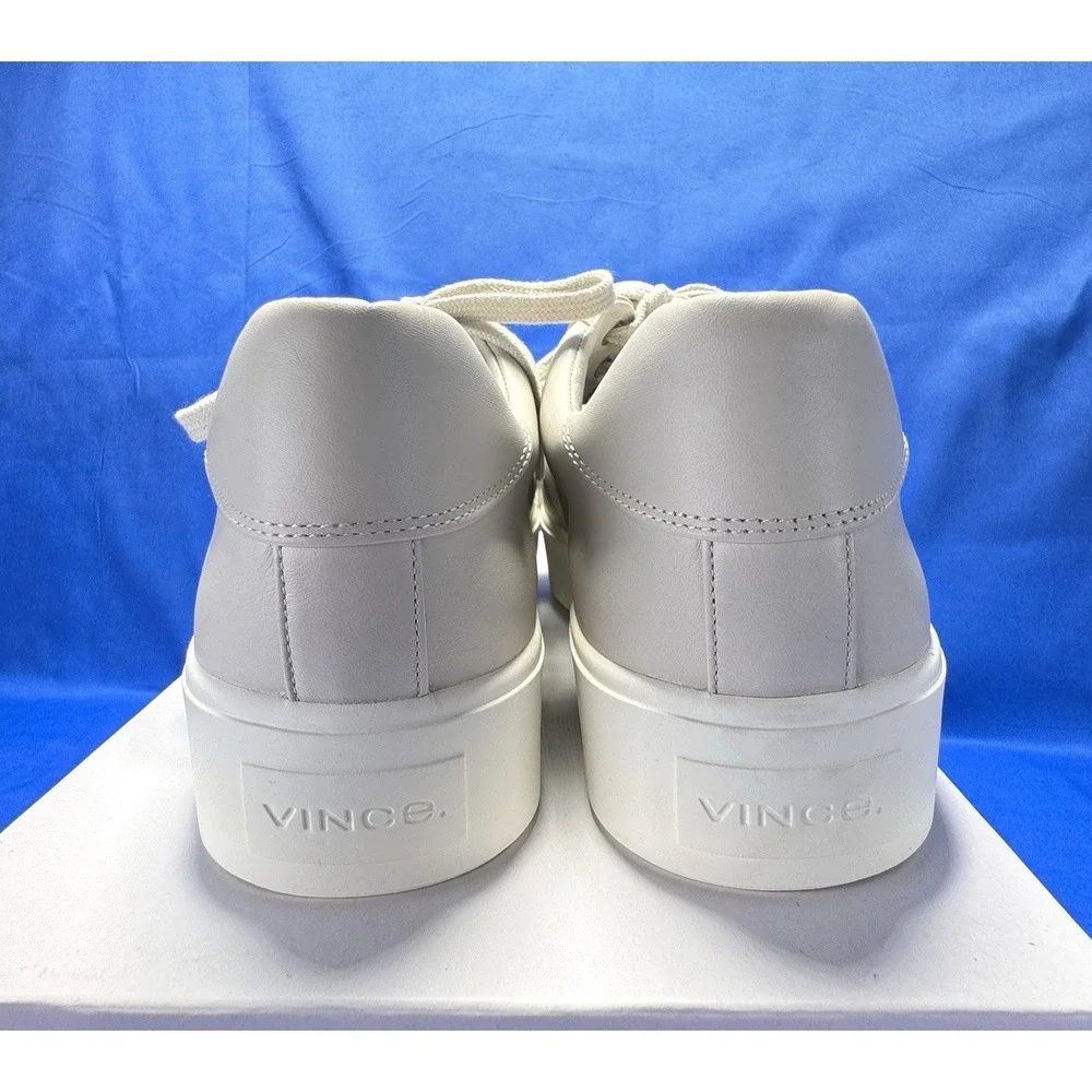 Vince Benfield Women's Ivory Platform Sneakers Shoes Size 9.5 Leather New Box